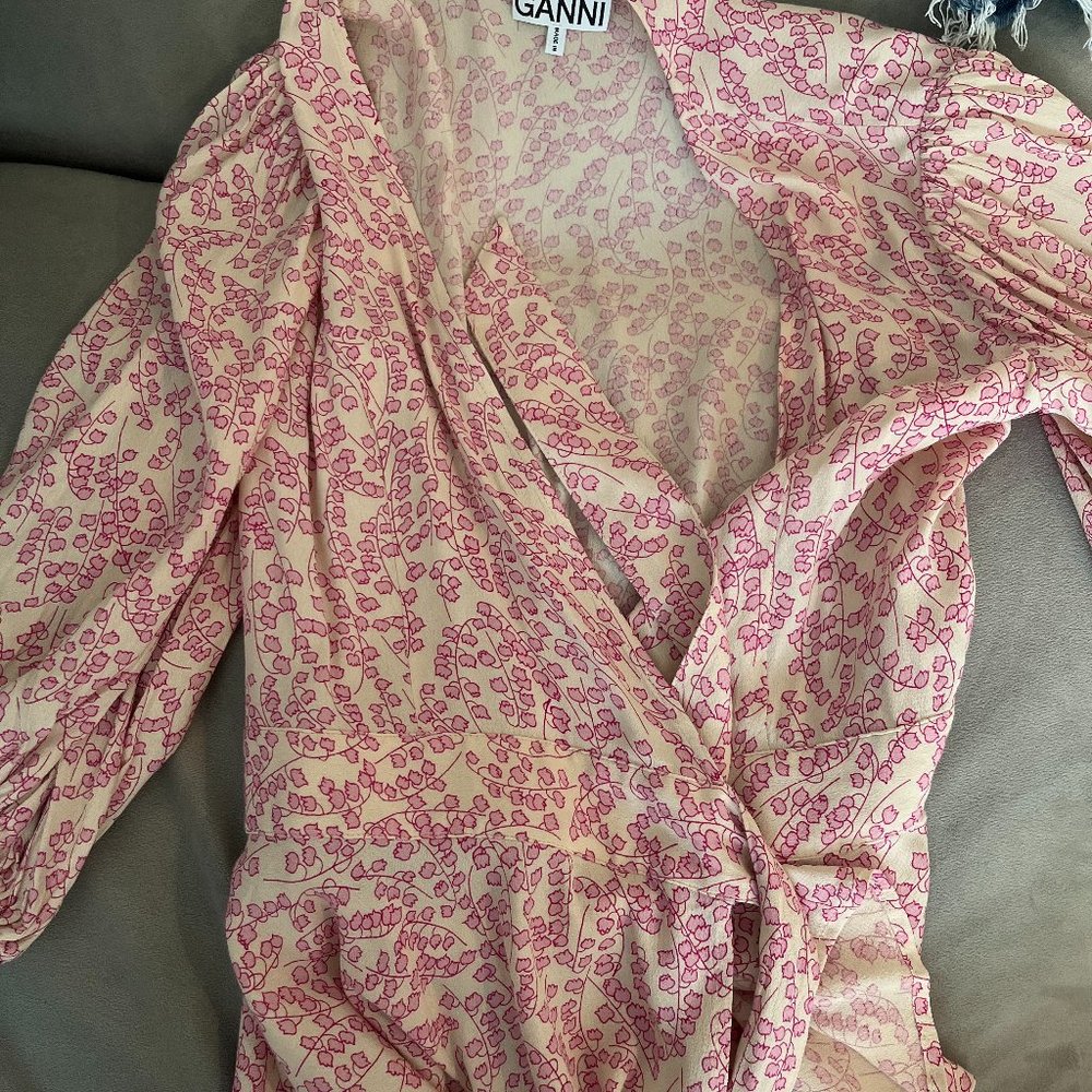 Ganni Floral Tie Top